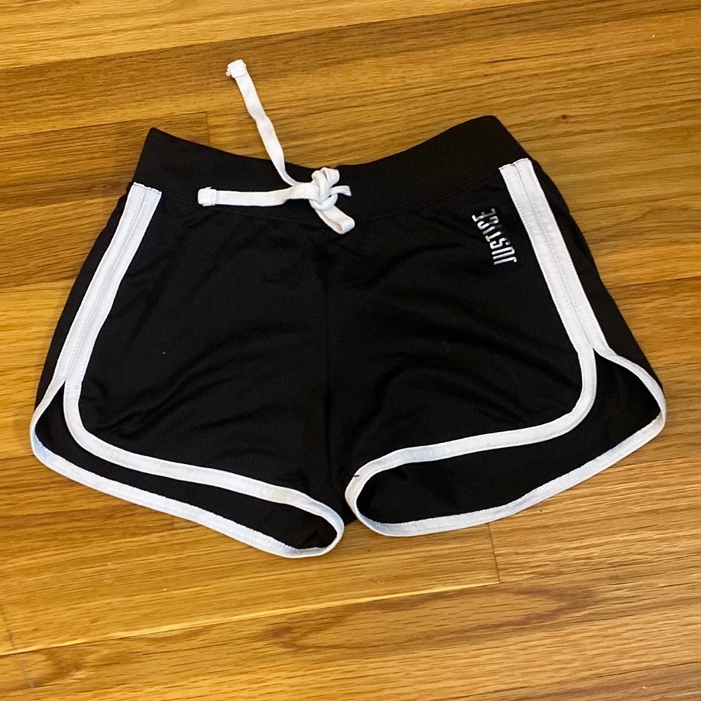 Justice Girl’s Black And White Athletic Shorts Size 8